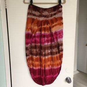 Multicolored Split Legged Harem Pants